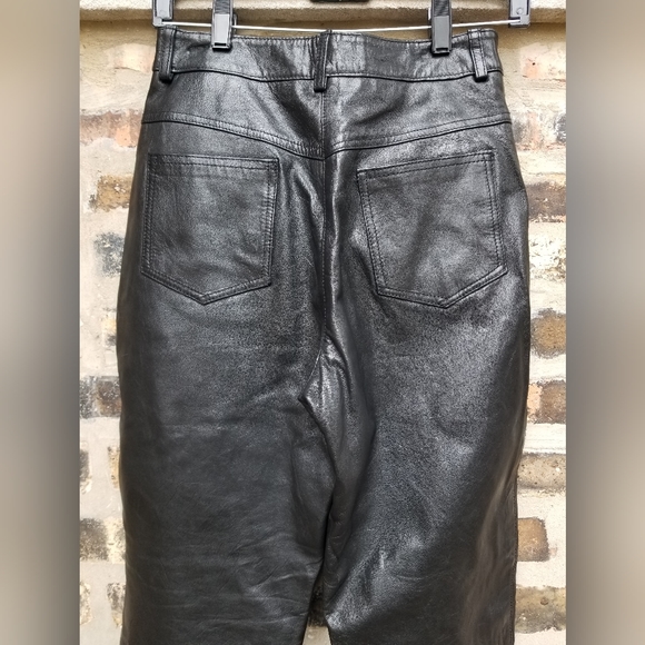 Harve Bernard Black Genuine Leather Pants Size 9 - Picture 4 of 6
